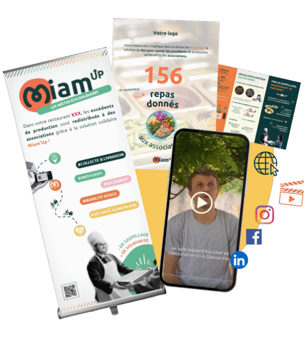 Kit de communication Miam'Up : supports personnalisables proposés aux restaurants
