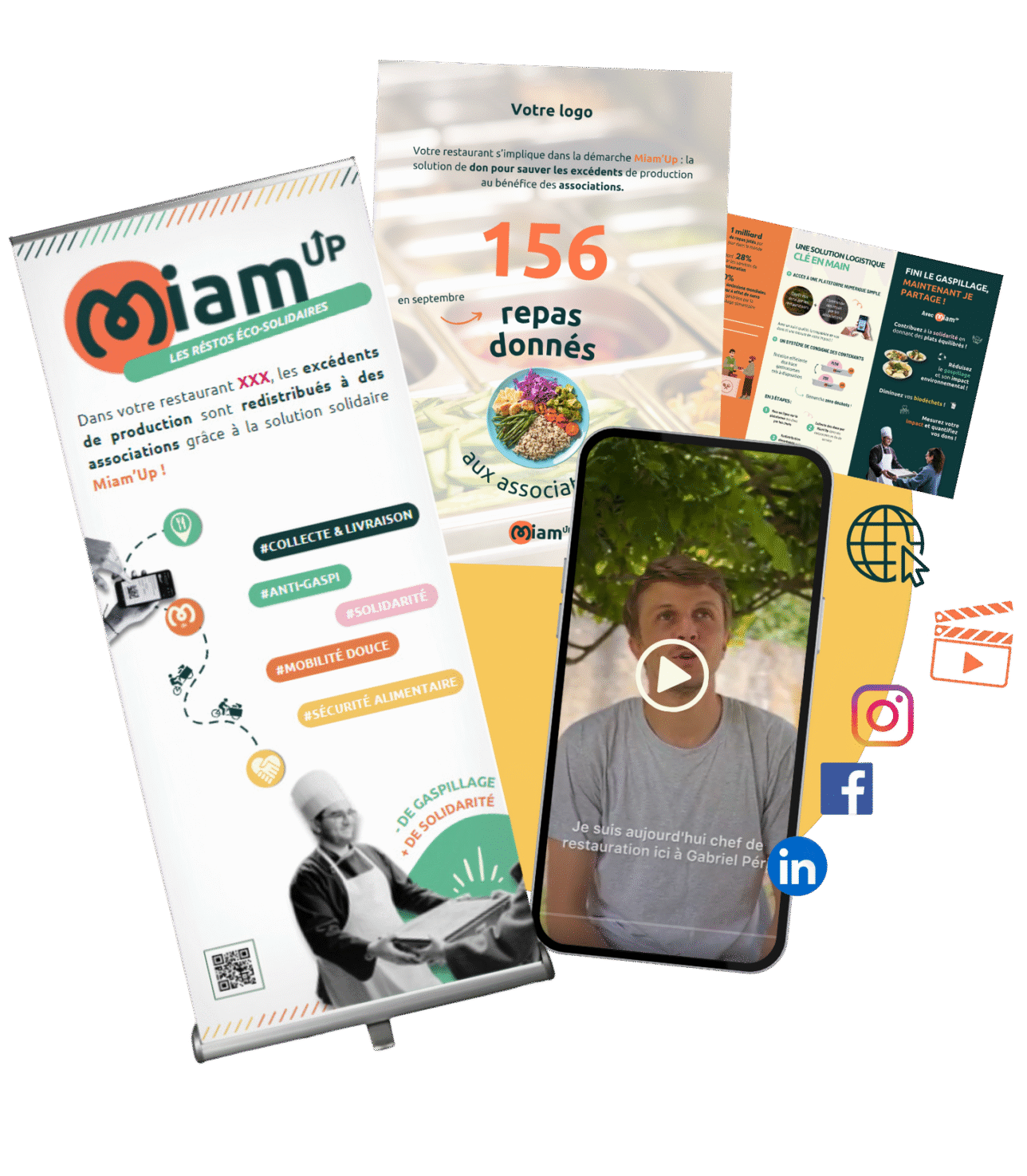Kit de communication Miam'Up : supports personnalisables proposés aux restaurants