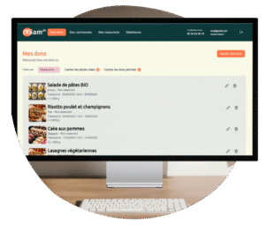 Page web plateforme de don Miam'Up sur l'écran d'un ordinateur